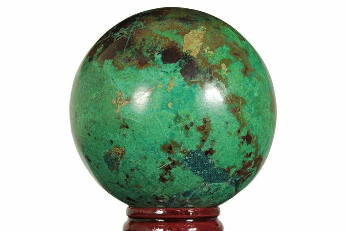 Polished Malachite & Chrysocolla Sphere - Peru #211028